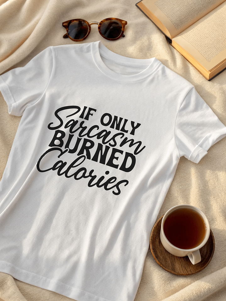 If Only Sarcasm Burned Calories Women White T-Shirt product image (2)