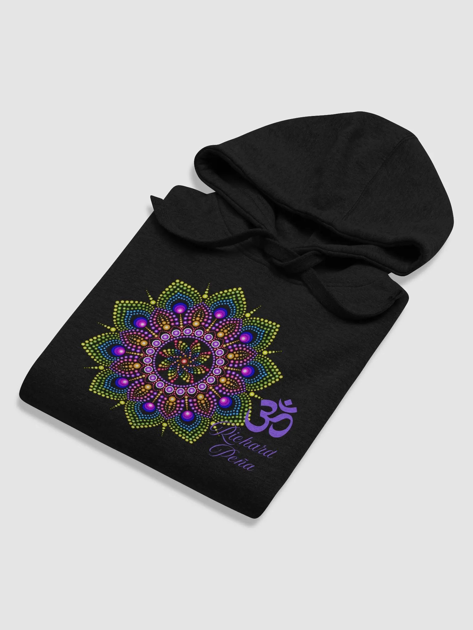 Purple Om Richard Peña on black hoodie product image (6)