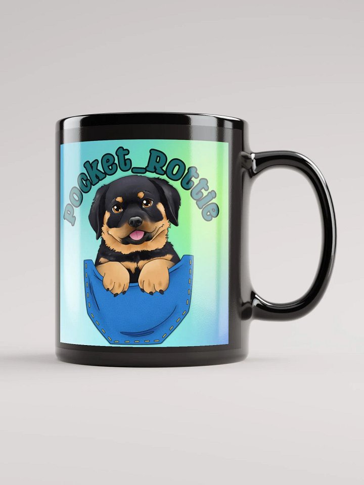 Pocket Rottie Logo Black Glossy Mug product image (1)