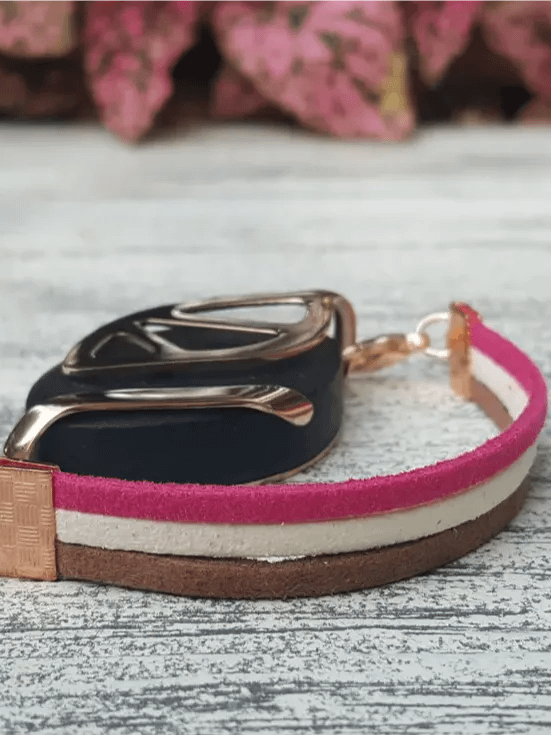 Neopolitan Faux Suede Bracelet | Handmade Accessory for Bellabeat Leaf Urban & Ivy product image (1)