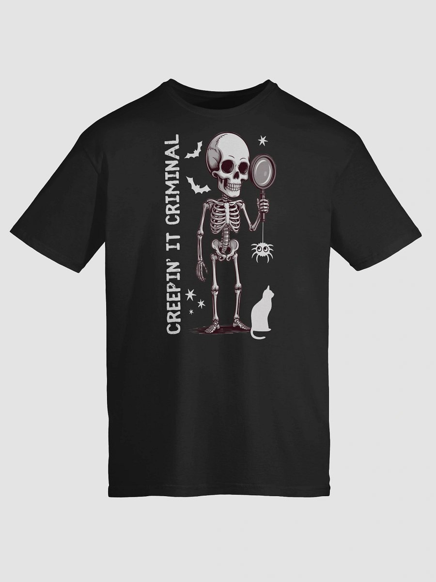 Creepin’ It Criminal Halloween T-Shirt for True Crime Lovers - Dark product image (9)
