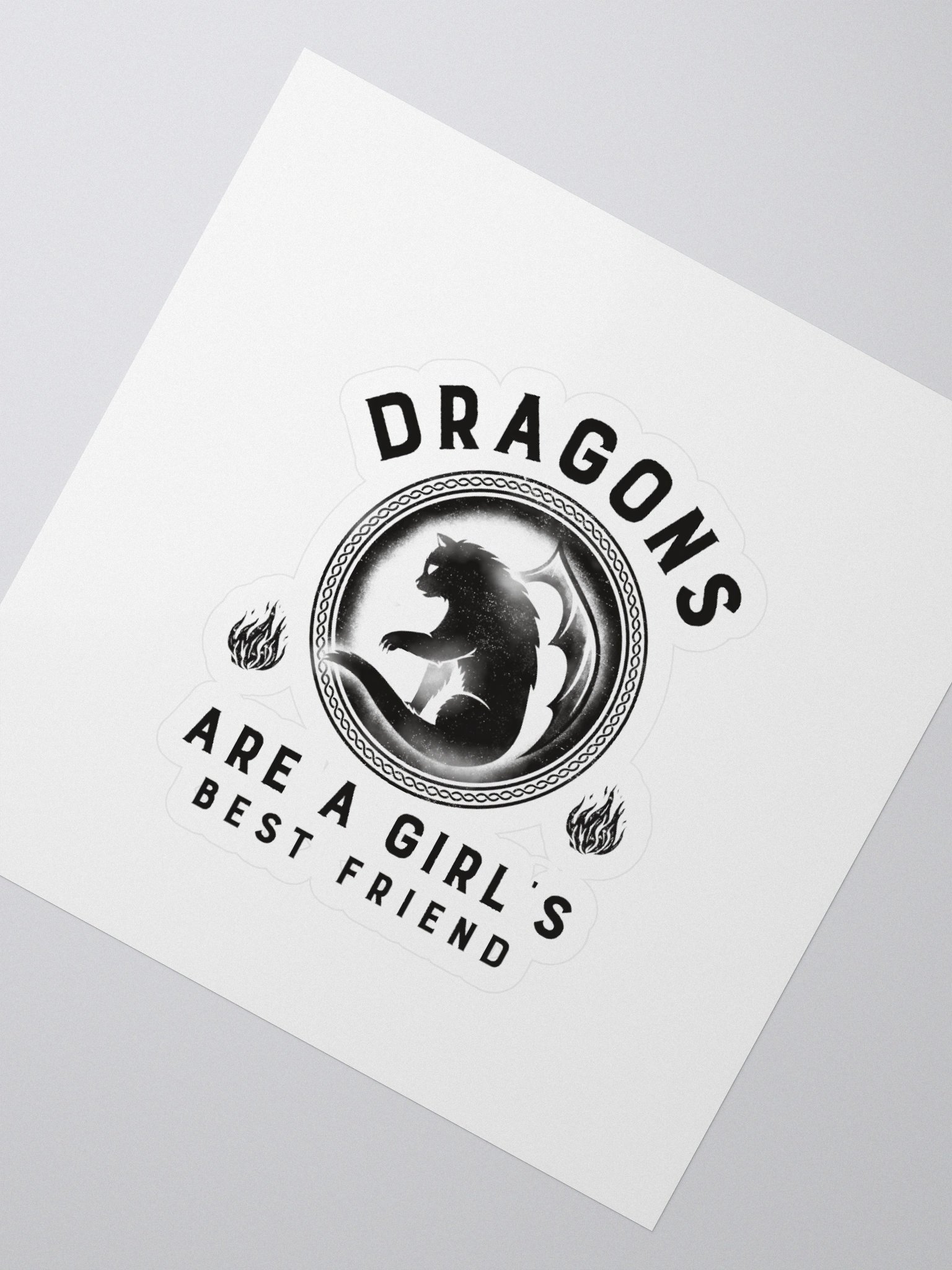 Dragons Are A Girl's Best Friend Dragon Cat Girl Woman Friendship Sticker product image (2)