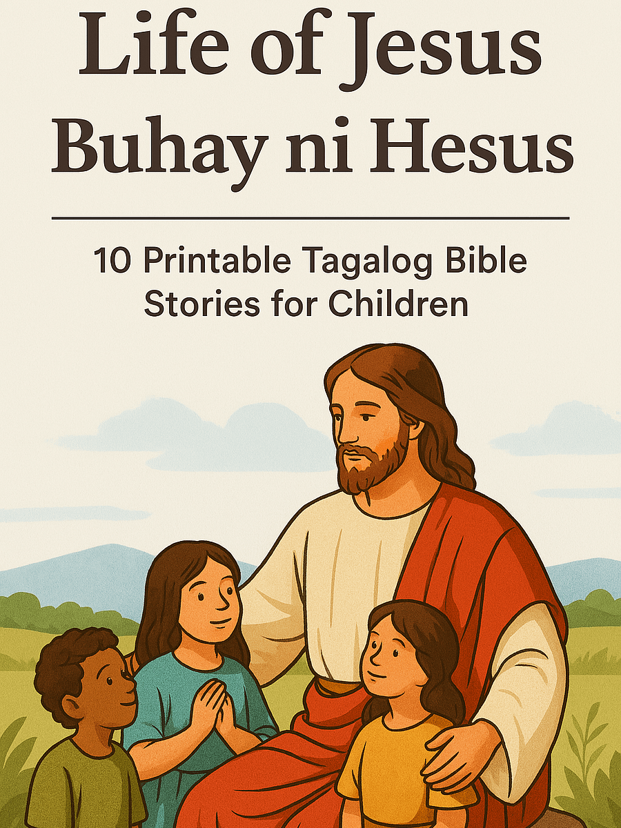 (English + Tagalog Combo): Life of Jesus – Buhay ni Hesus 10 Printable Tagalog Bible Stories for Children product image (1)