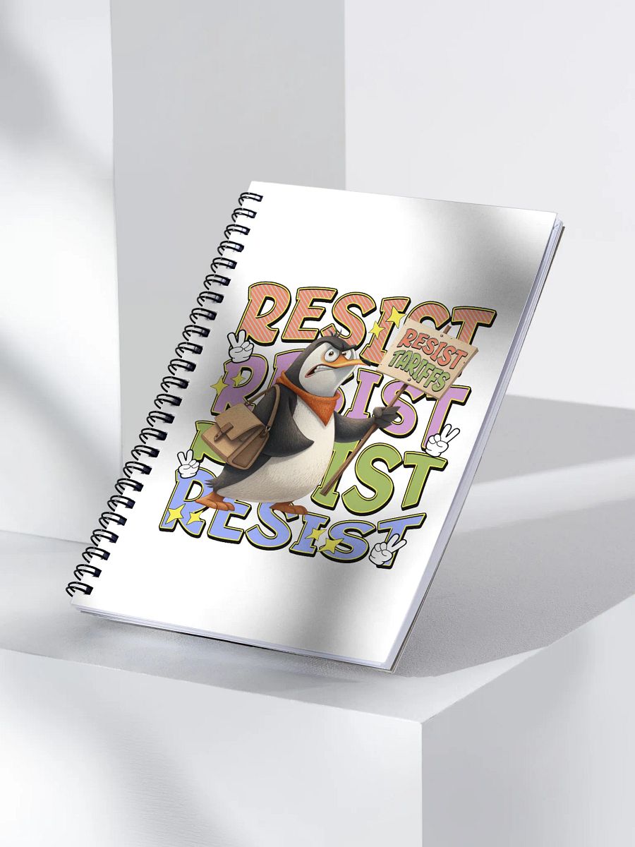 Resist Tariffs Penguin Spiral Notebook product image (3)