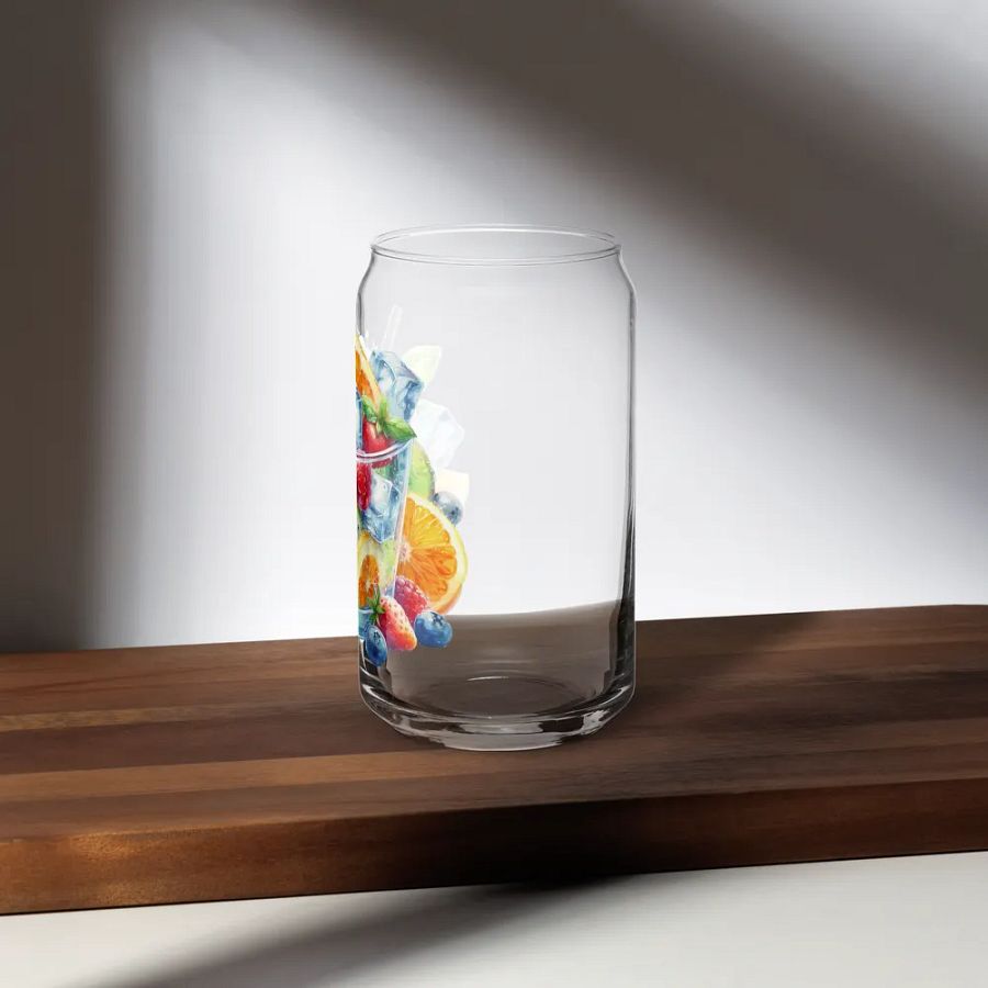 Fruit juice with fruit slice mixed water affect design-03-Can-Shaped Glass product image (12)