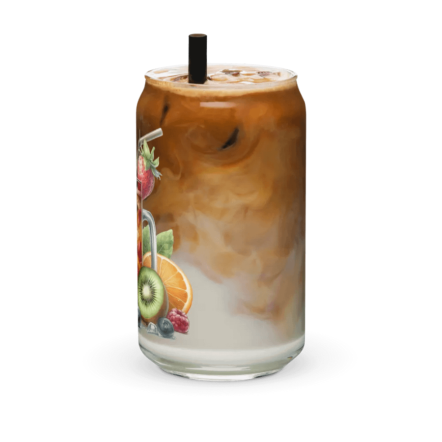Fruit juice with fruit slice mixed water affect design-04-Can-Shaped Glass product image (12)