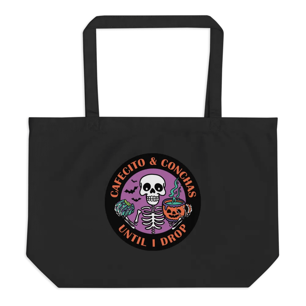 Cafecito and Conchas Halloween Skeleton Organic Cotton Tote product image (1)
