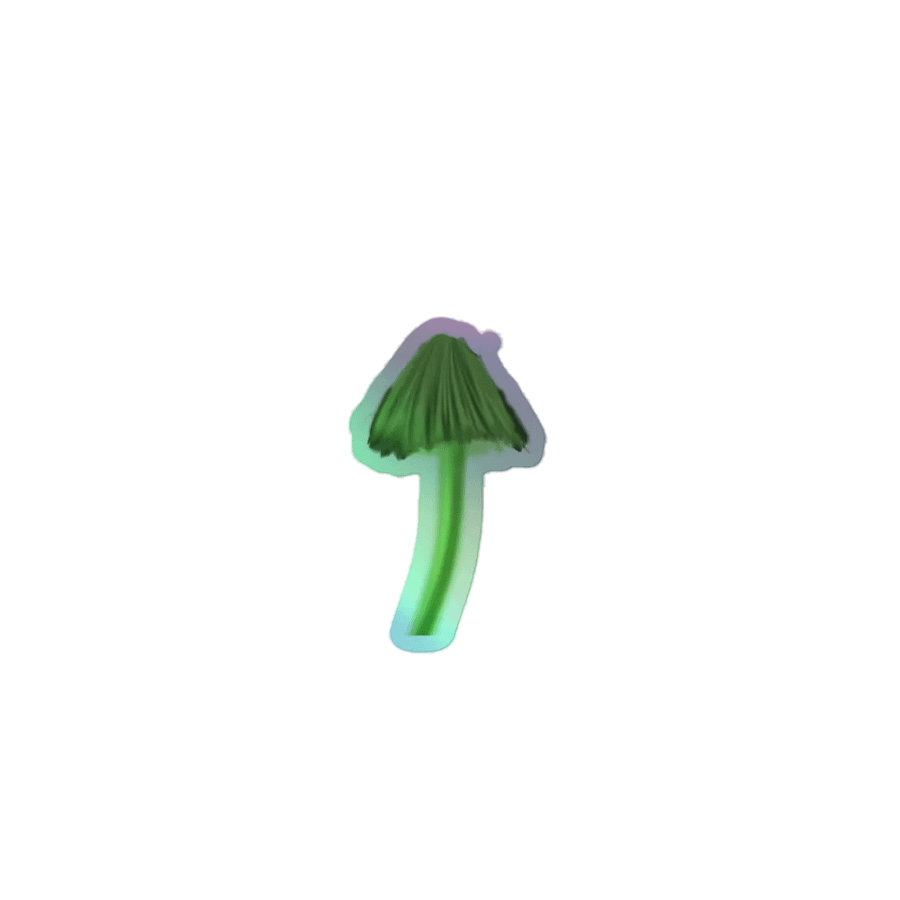 Holo glowing mushroom sticker product image (1)