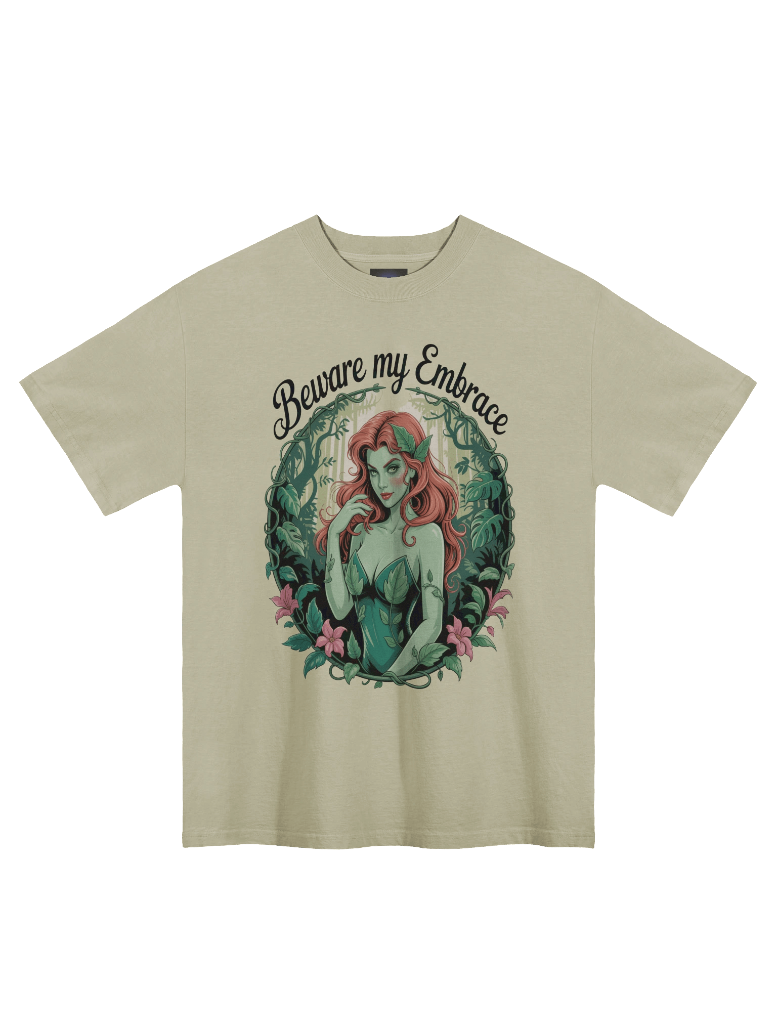 Verdant Venom: Poison Ivy Beware My Embrace Oversized Faded T-Shirt product image (3)
