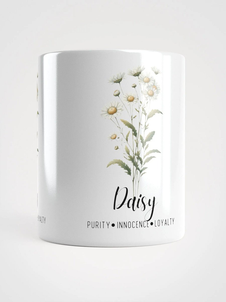 Daisy Ceramic White Mug: Purity, Innocence, Loyalty April Birth Month Flower product image (7)