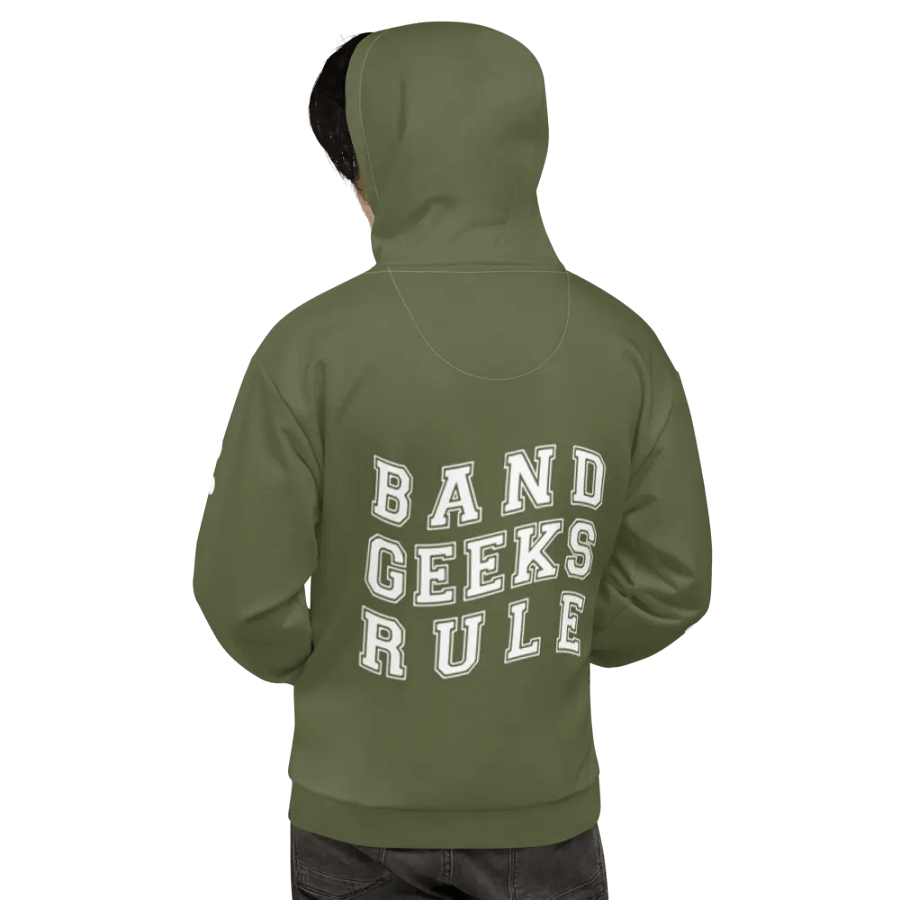 Band Geeks Rule Bass Clef Hoodie | Military Green product image (1)