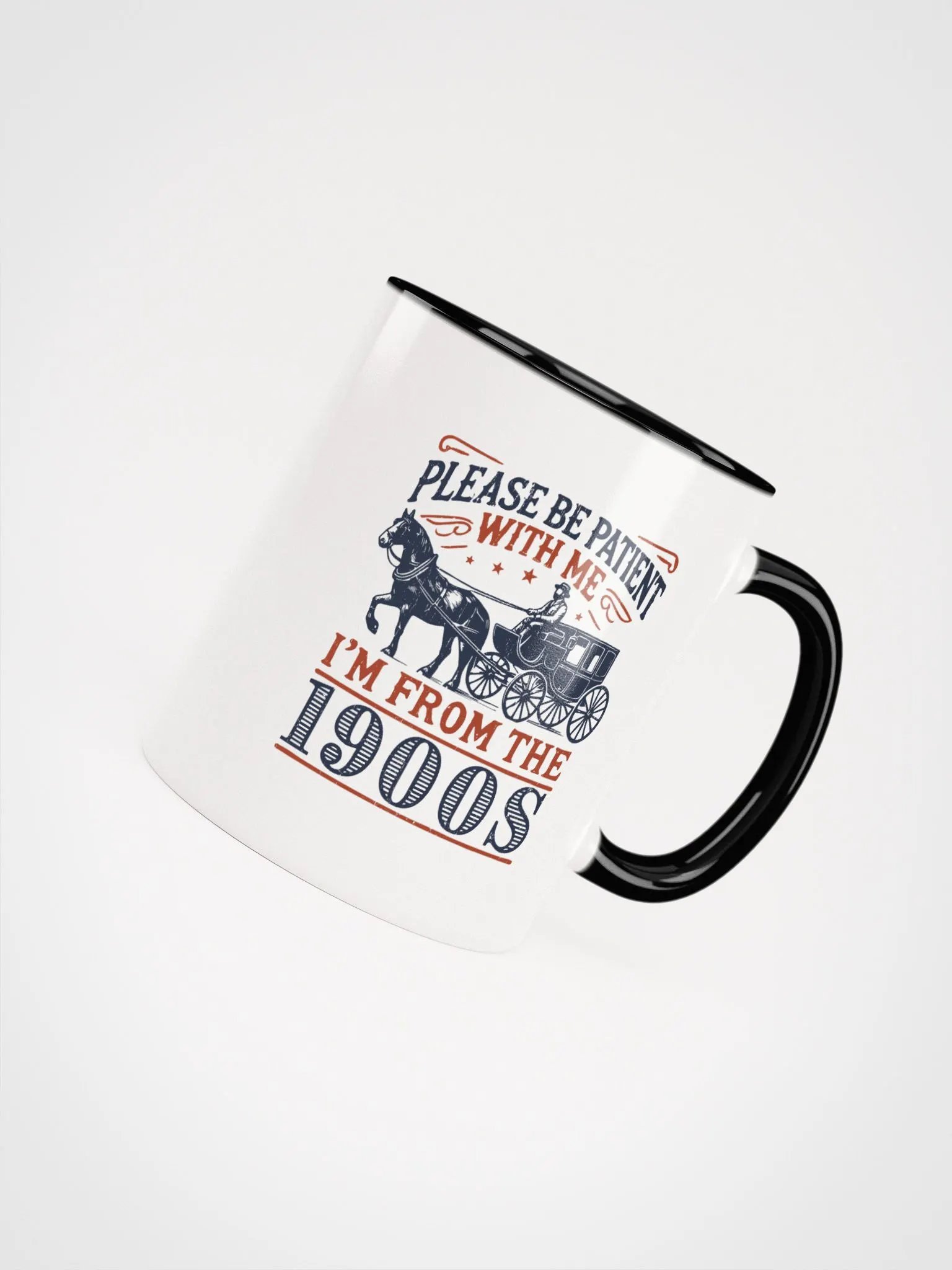 Vintage Horse Cart Coffee Mug – Funny Retro Gift with 1900s Humor product image (7)