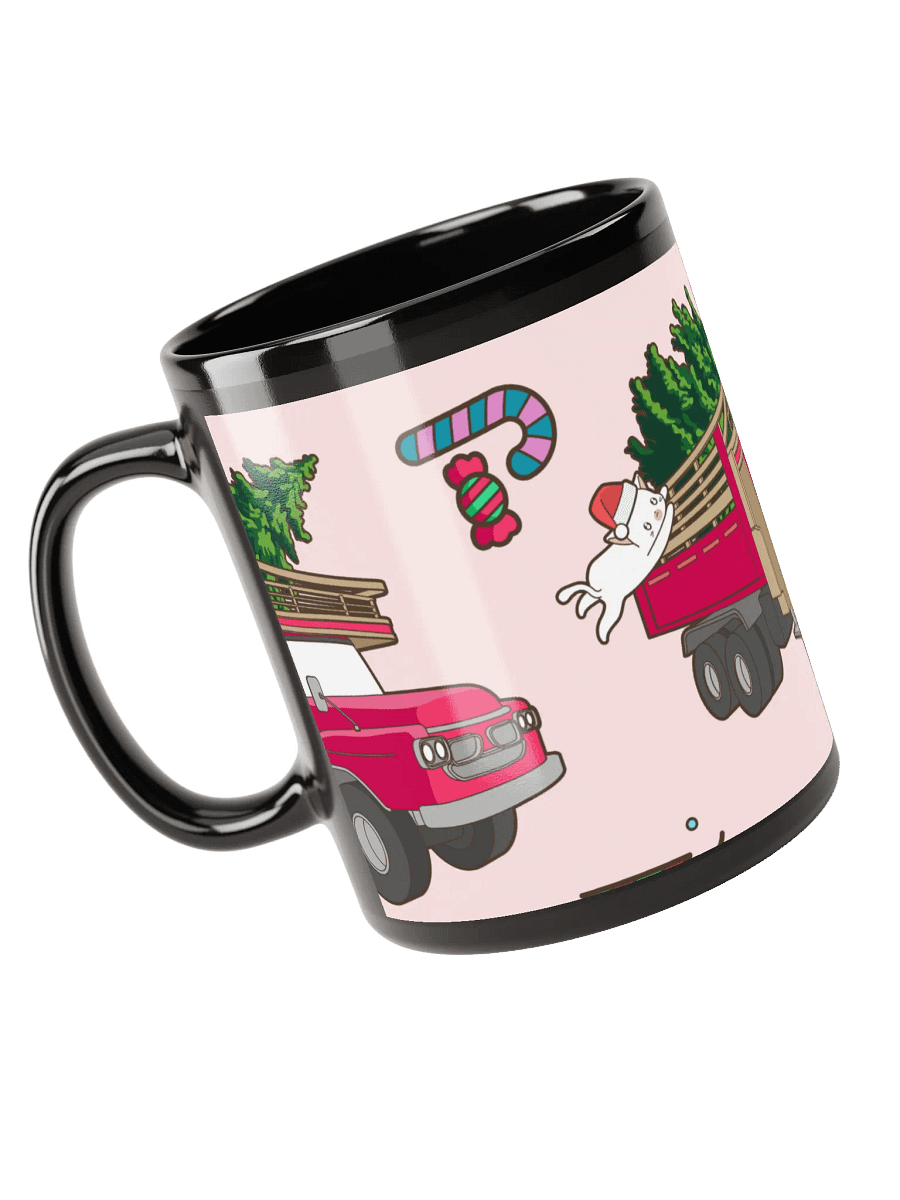 Santa's Truck Parade Black Glossy Mug product image (6)