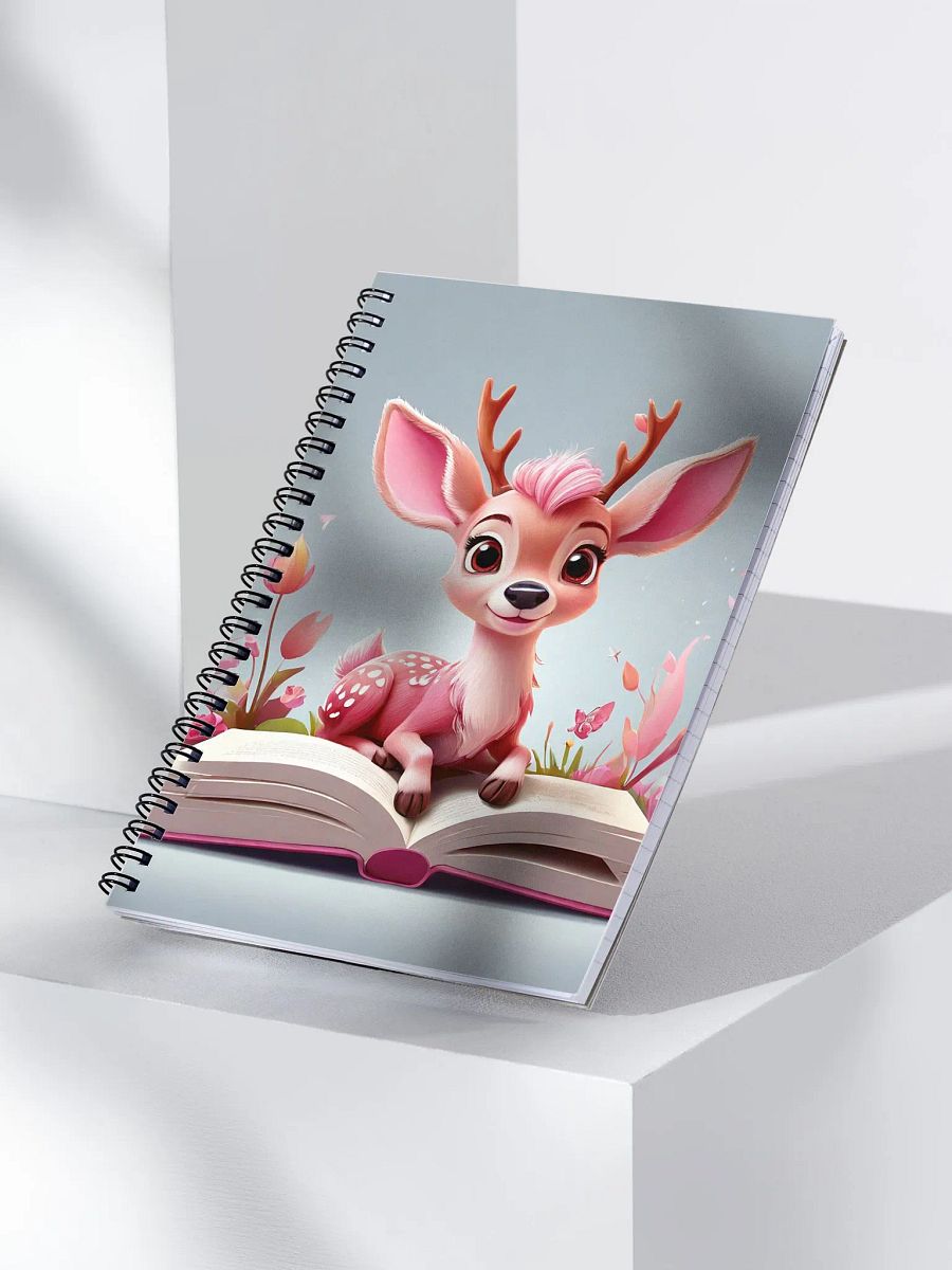 pink deer or fawn with flower and book product image (3)