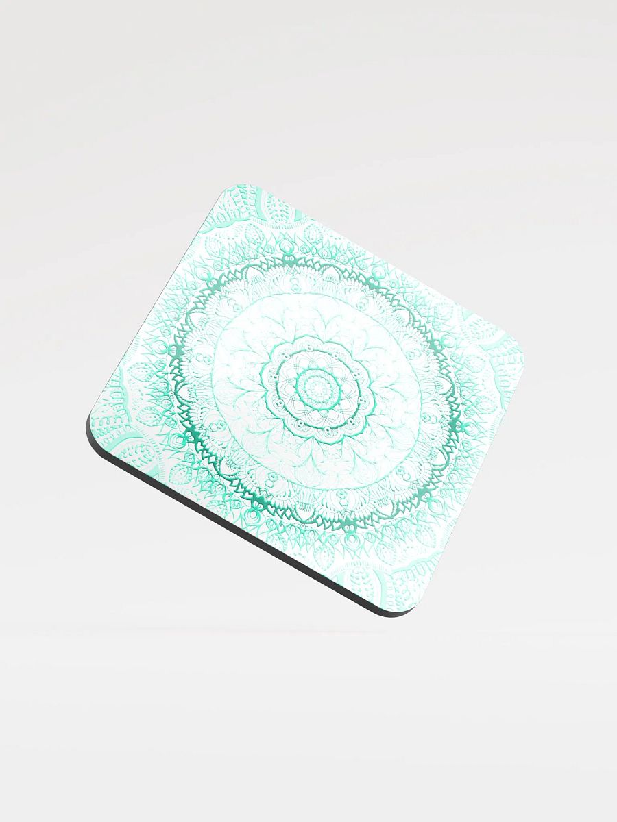 Turquoise Mandala Glossed Cork Coaster product image (1)