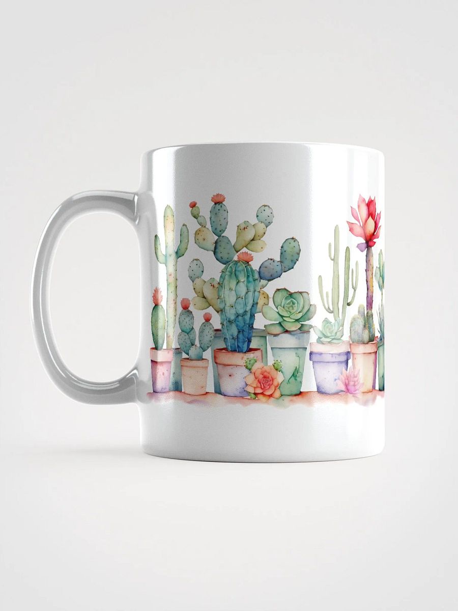 Colorful Potted Cacti And Succulents White Glossy Mug product image (12)