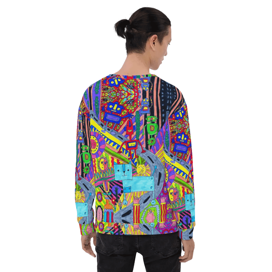 Abstract Colourful Doodle Robots Unisex Sweatshirt product image (12)