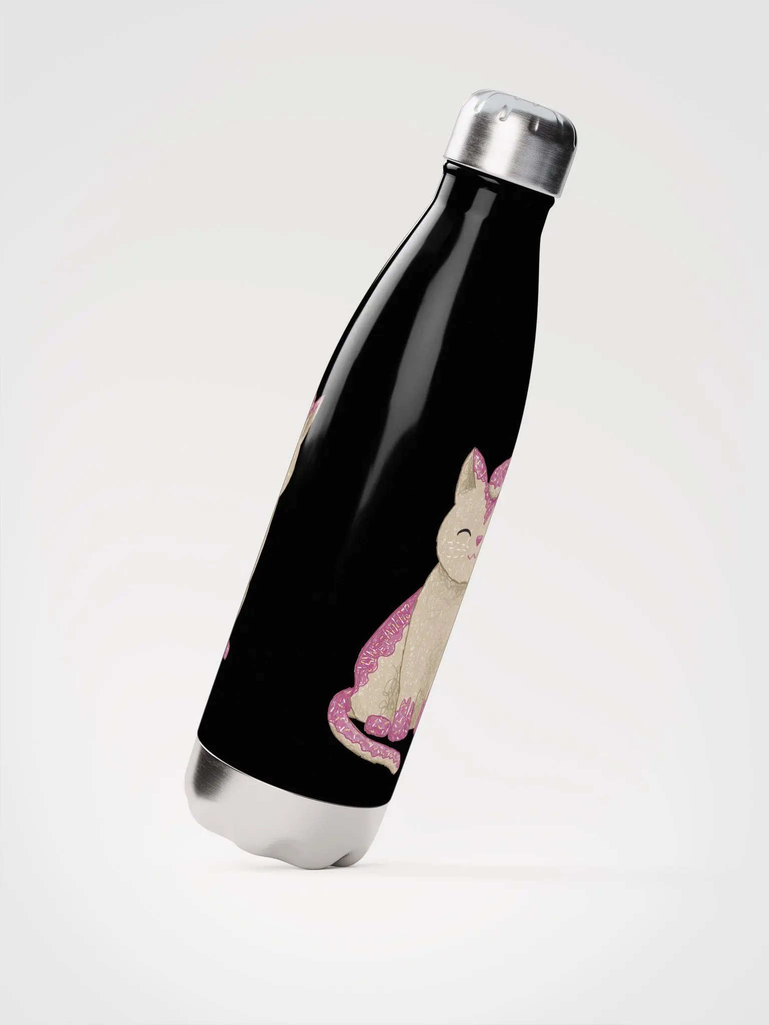 Lottie's Doughnut Cat Stainless Steel Water Bottle product image (3)