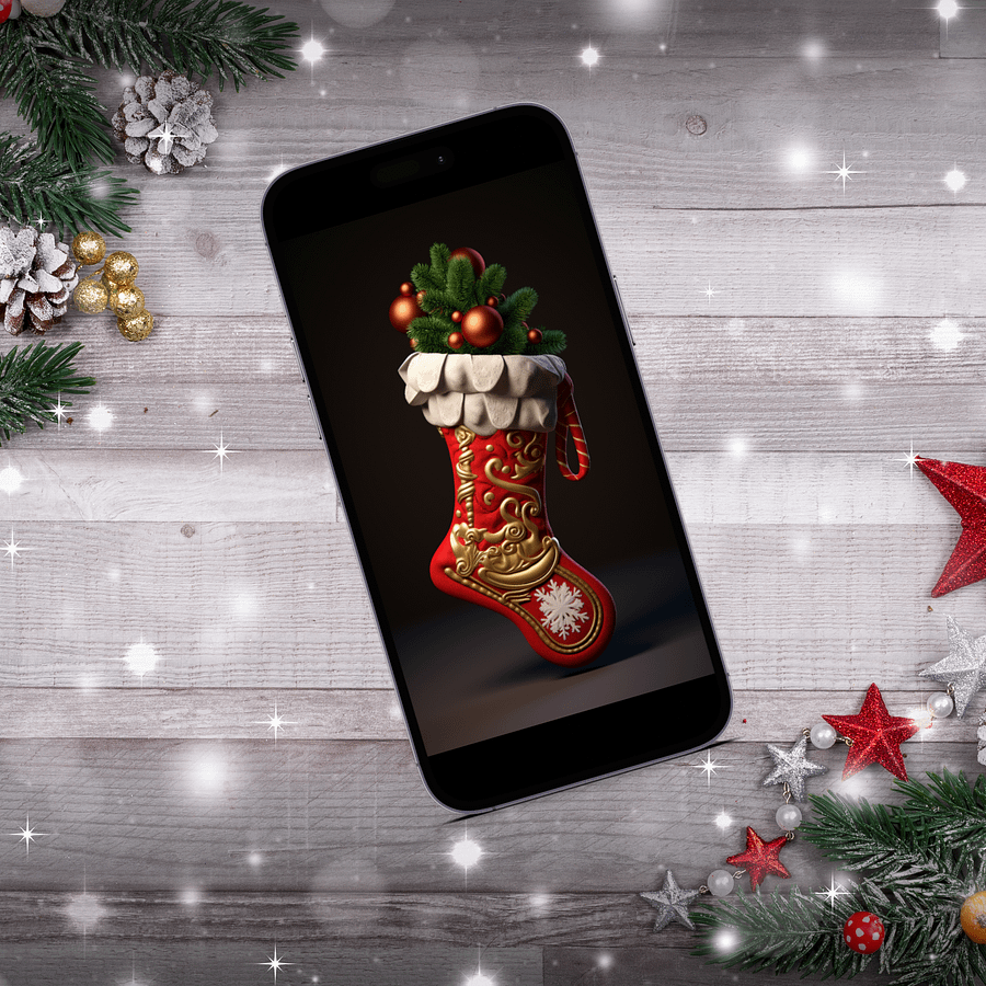 Festive 3D Christmas Wallpaper Pack - Elevate Your Smartphone with Four Merry Holiday Backgrounds for Lock Screen and Wallpaper product image (3)