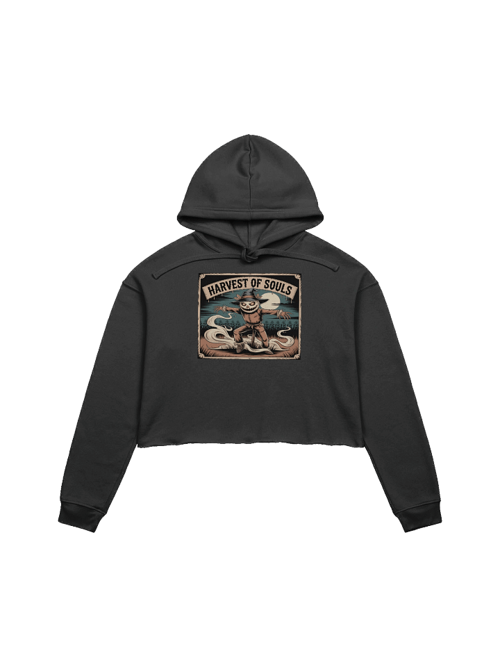 Midnight Veil Designs Women's Harvest of Souls Crop Hoodie - Black Gothic Fleece, Sizes S-2XL product image (1)