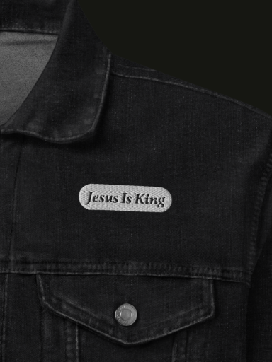 JESUS IS KING Jean Jacket Embroidered - John 1:1 Co. product image (2)