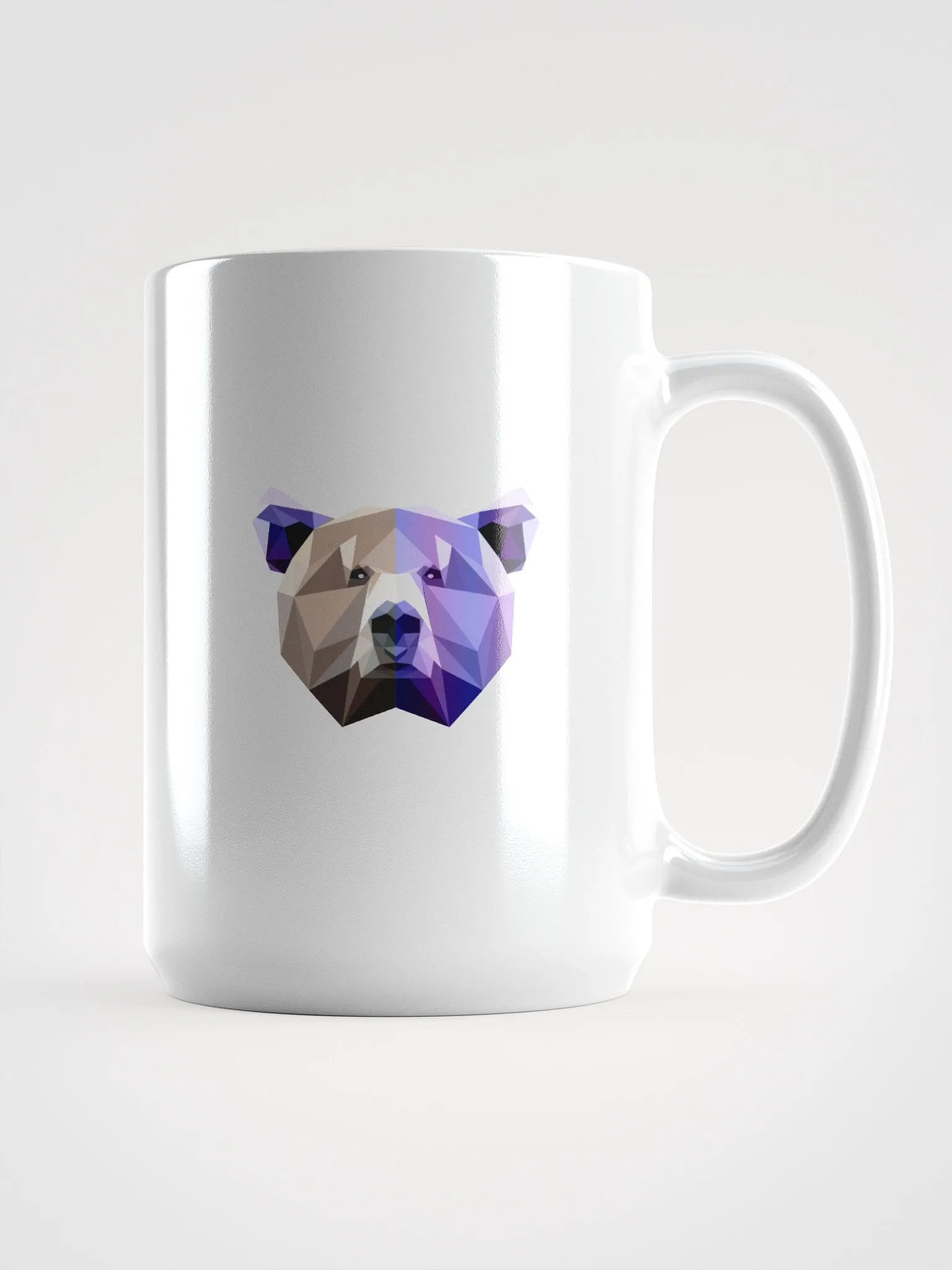 Geometric Bear Face White Glossy Mug product image (1)