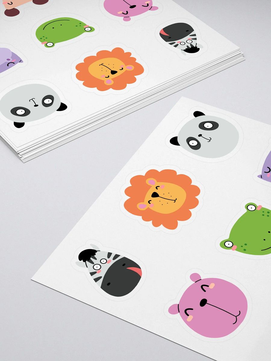 Kiss-Cut Kawaii Animal Faces Stickers Pack – Hand-Drawn Cute Animal Stickers Set for Crafts, Scrapbooking, and Laptops product image (2)