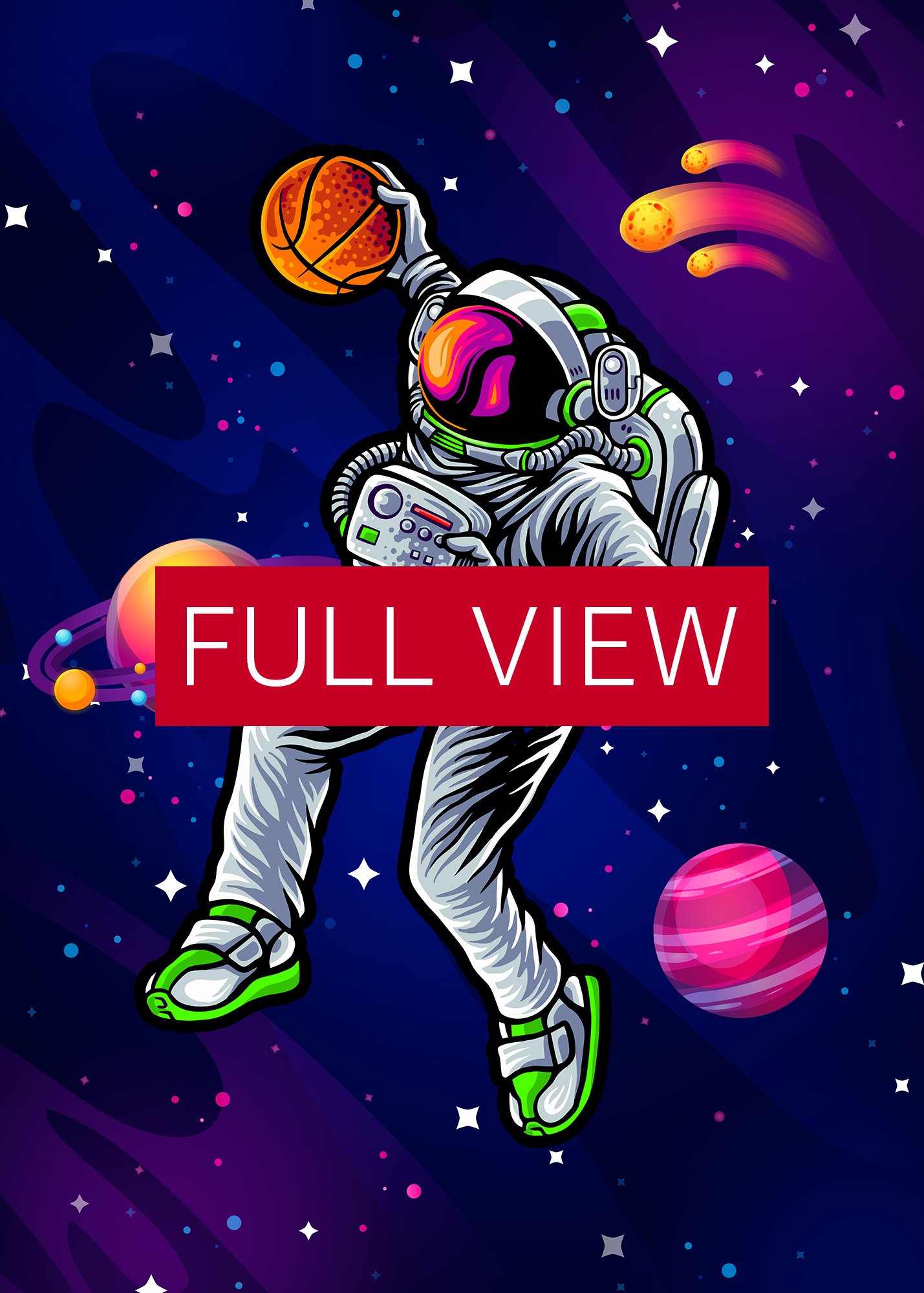 Astrodunk basketball/Slam dunk space/Astronaut basketball slam dunk in space — space poster, synthwave space, neon space, aesthetic poster product image (3)