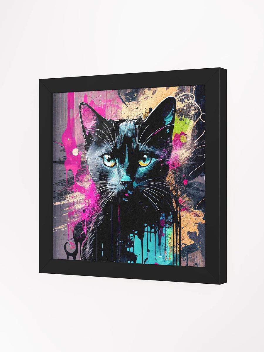 Graffiti Inspired Black Cat Framed Poster product image (2)
