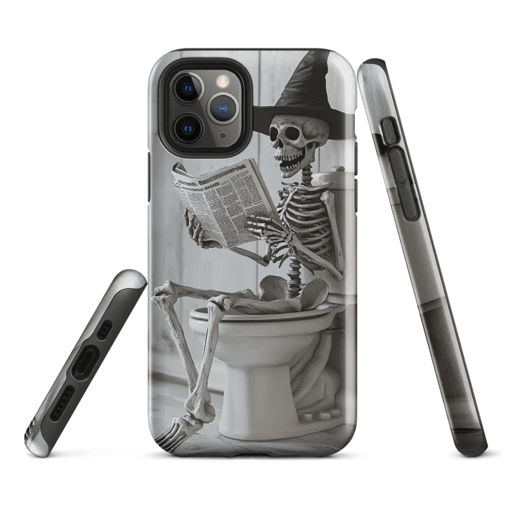 Whimsical Skeleton Toilet Reading iPhone® Tough Case product image (2)