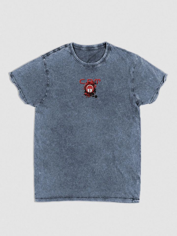 Front & Centre CRT Paint Splatter Headphones Embroidered Husky Denim T-Shirt product image (1)