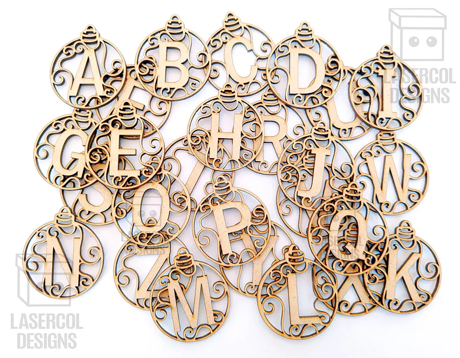 Monogram Christmas Ornament - Laser Cut Files product image (5)
