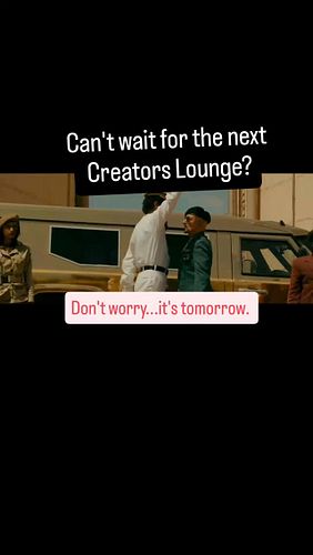 Hey #creators – our weekly Creator Lounge is back tomorrow (April 30th) at 7PM EST! No pitches, no panels, just real people t...