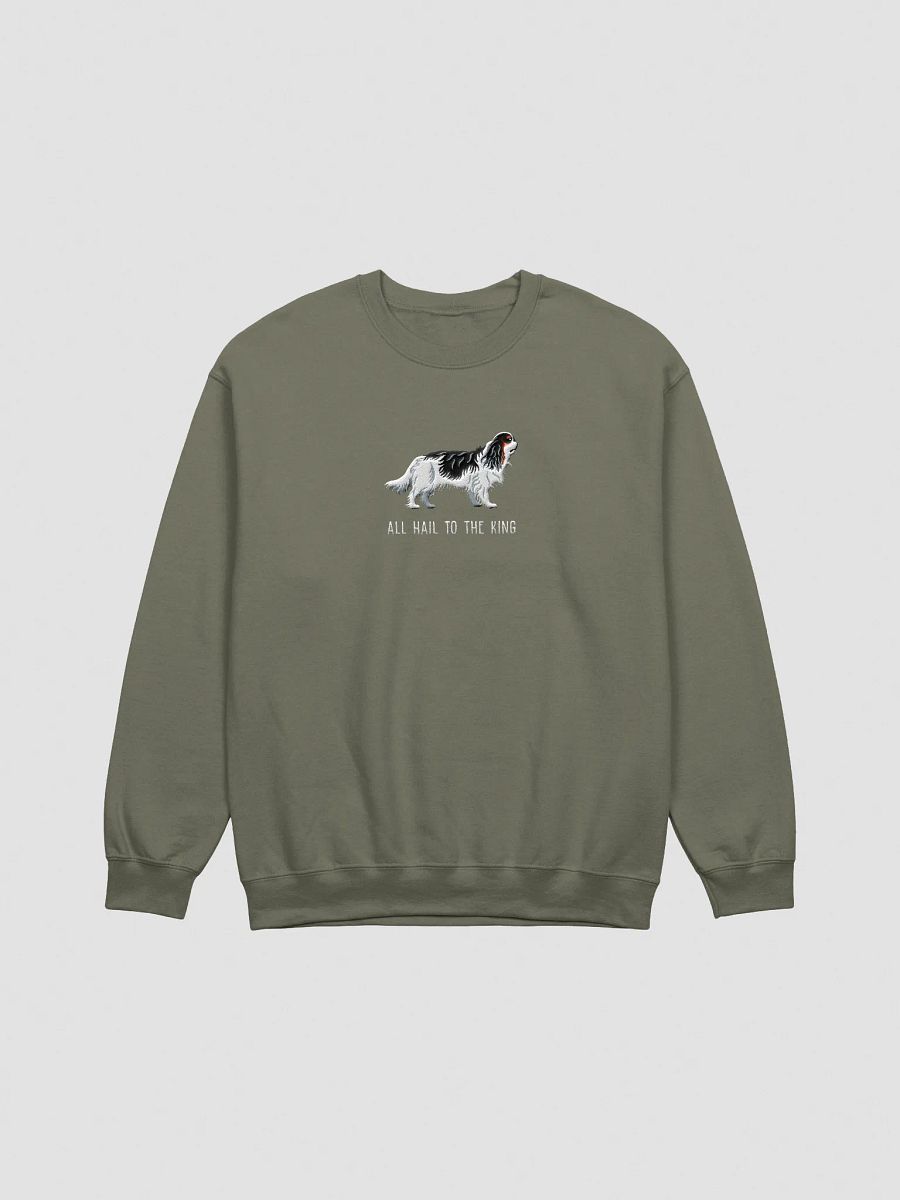 All Hail to the King Sweatshirt (Embroidered) of a King Charles Spaniel(Tricolor) product image (13)