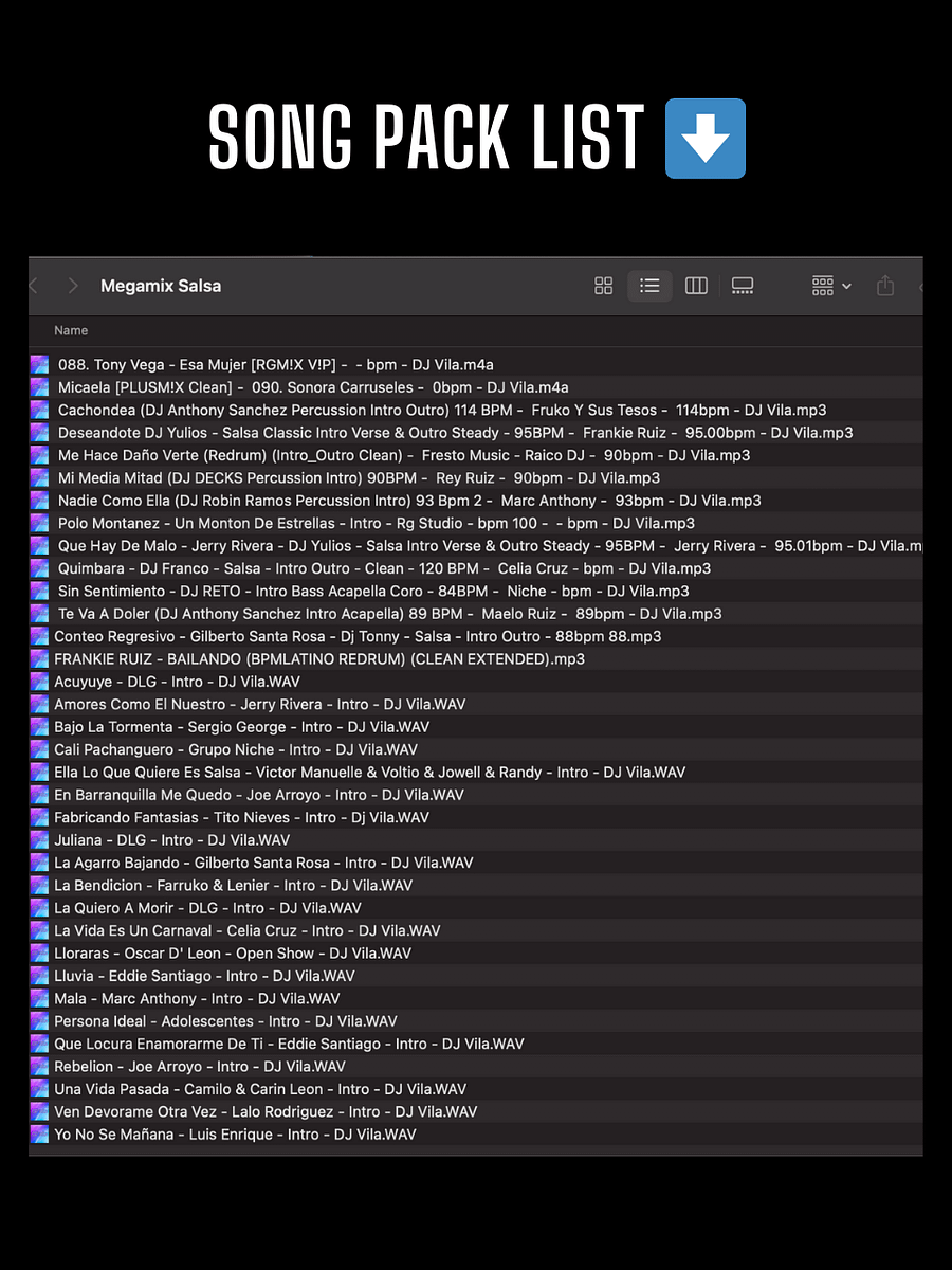 Mega Mix Salsa - Song Pack/Paquete de Canciones (35 Songs/Canciones) product image (2)