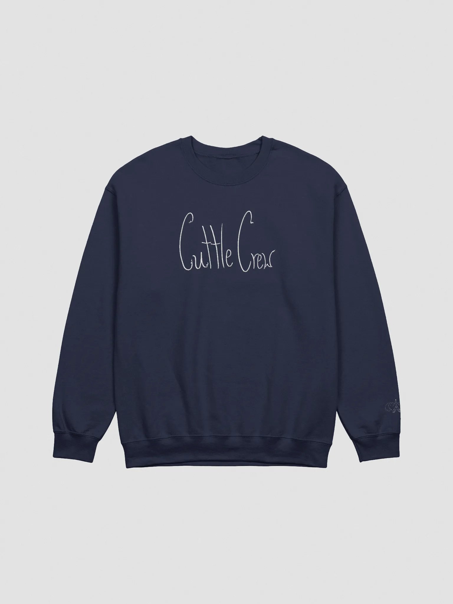 Cuttle Crew text- Embroidered Crewneck Sweatshirt - white outline product image (2)