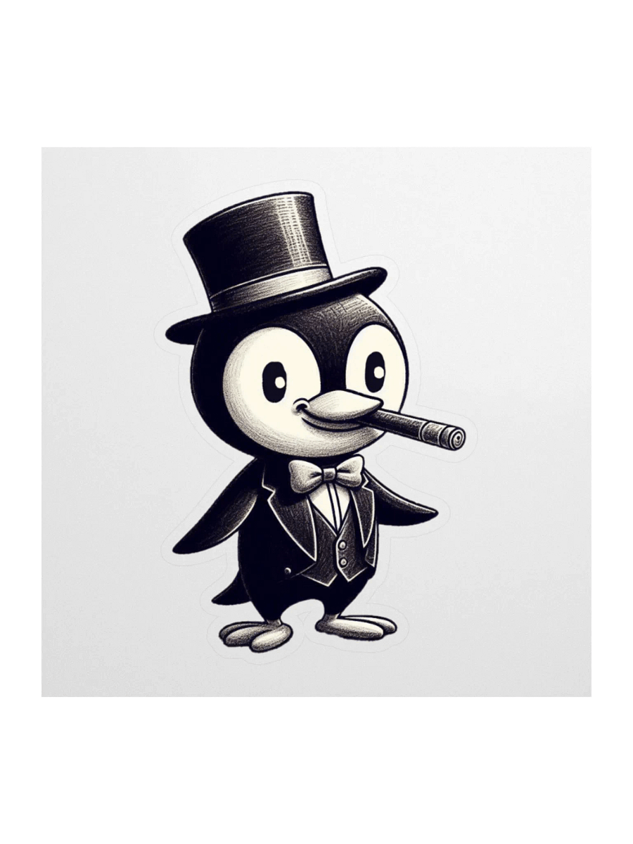 Retro Penguin Sticker (No Background) product image (2)