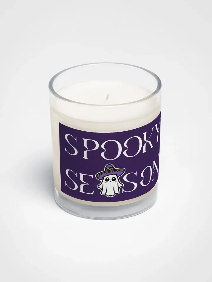 Spooky Season Sombrero Ghost Light Soy Wax Glass Jar Candle product image (2)