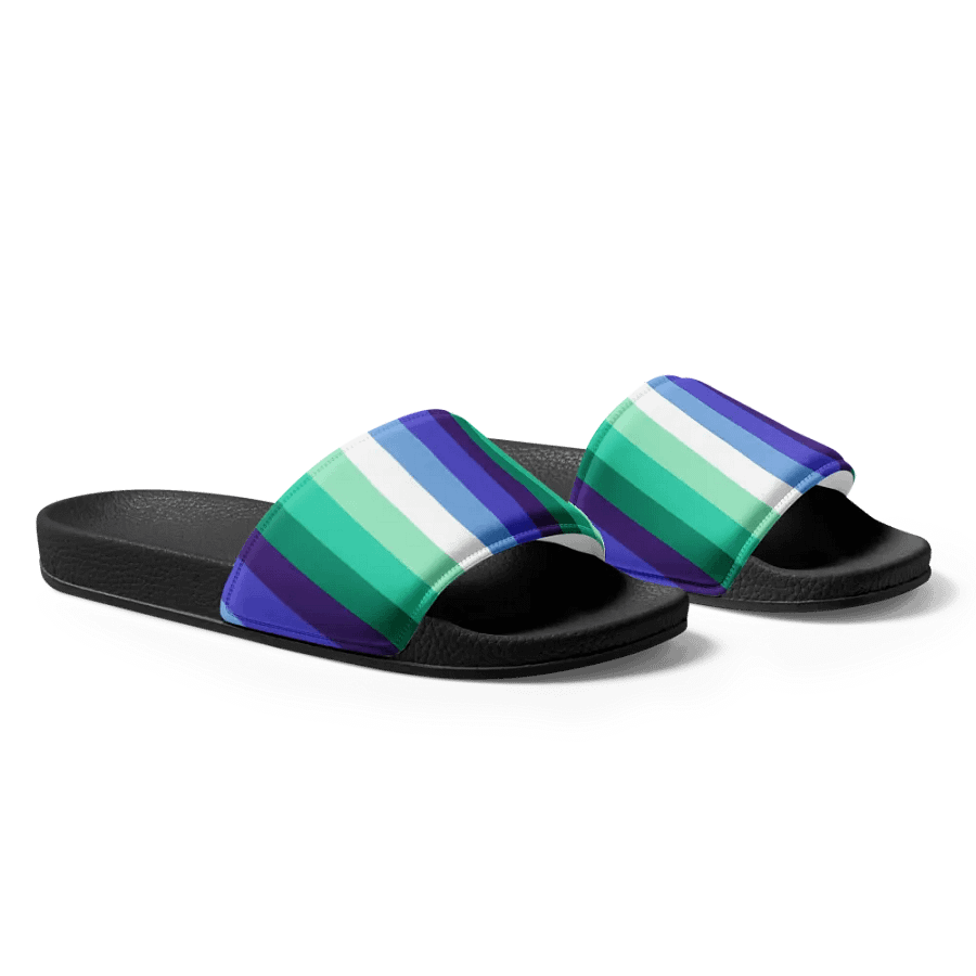 Blue And Green Striped Women's Shoes product image (2)