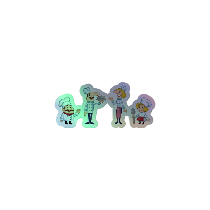 Too Many Cooks in the Kitchen - Kiss-Cut Holographic Sticker product image (1)
