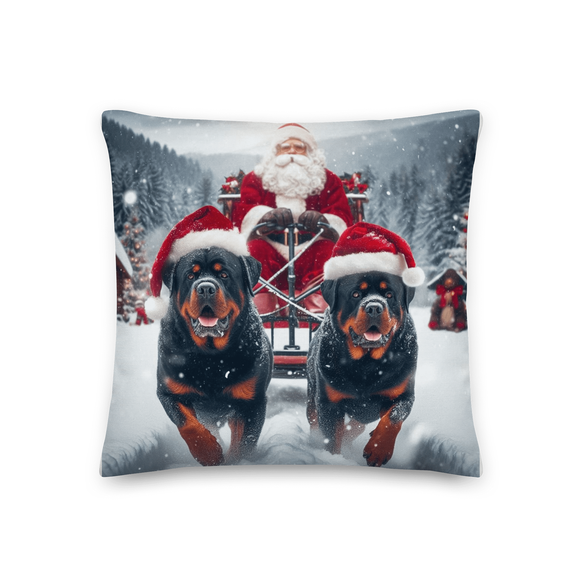 Rottweiler's Santa's Sleigh Ride Premium Pillow product image (3)