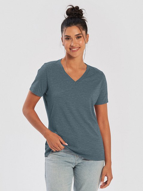 Photo showing Bella+Canvas Women's Relaxed V-Neck T-Shirt