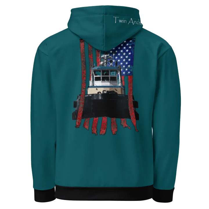 Teal Pacific Titan tug & CE Flage Hoodie product image (1)