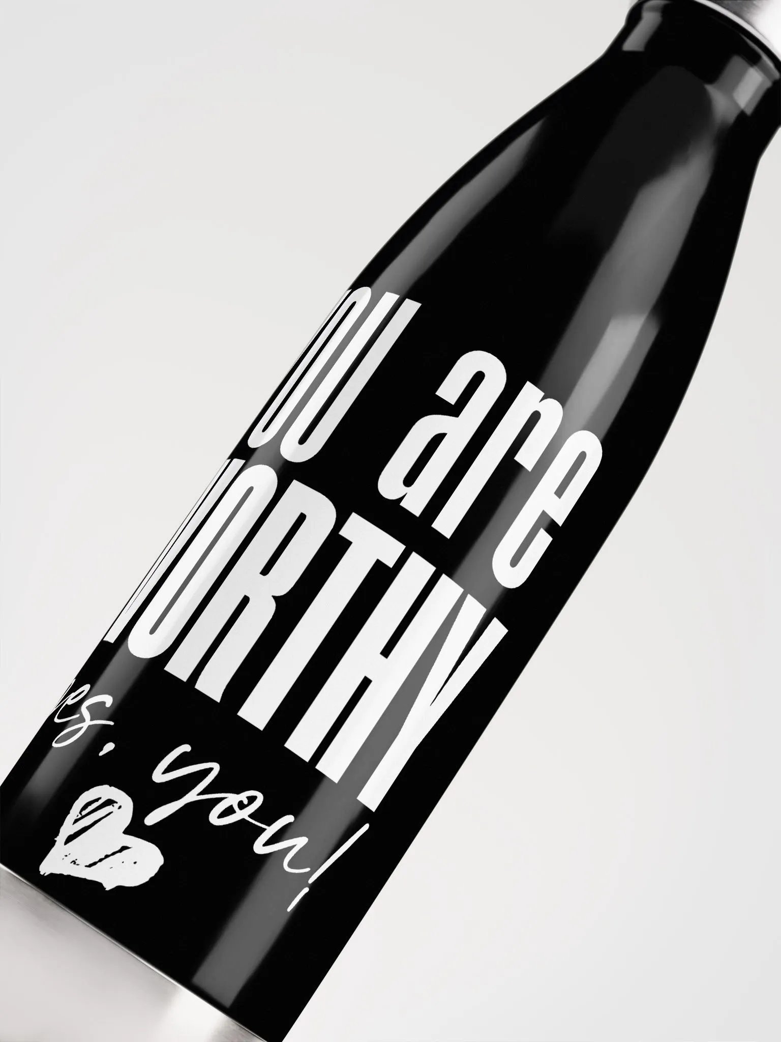 You are Worthy Stainless Steel Bottle - black product image (5)