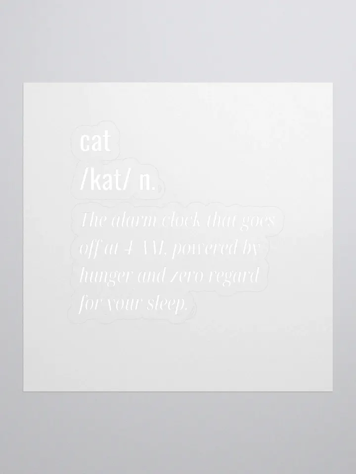 Fun Definition Of a Cat Sticker | The Alarm clock one product image (1)