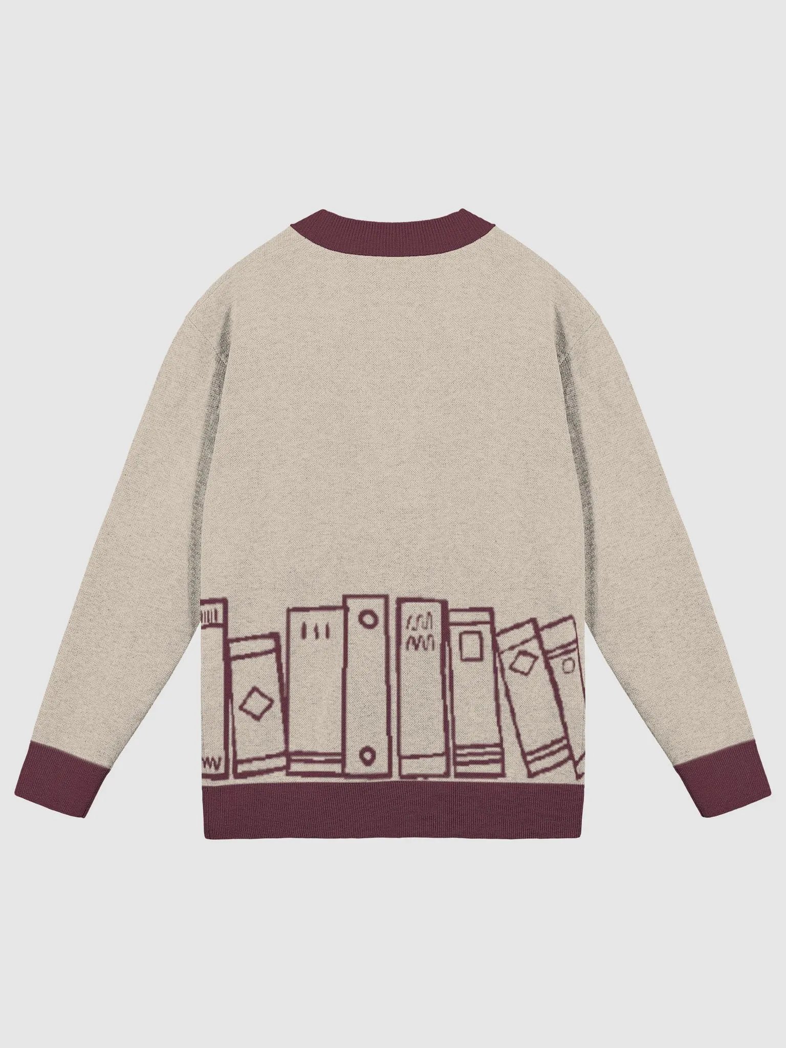 Squiddleton Cardigan - Taupe With Bergundy Print product image (6)