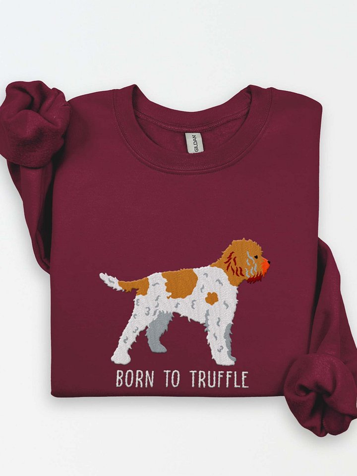 Born to Truffle Sweatshirt (Embroidered) of a Lagotto Romagnolo(Brown & White) product image (1)