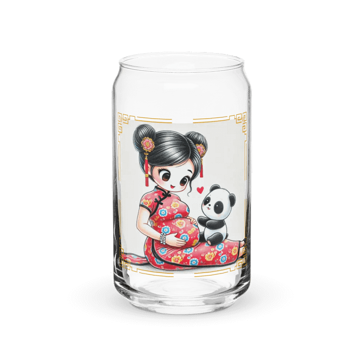 Chinese Pregnant Mom Can-Shaped Glass product image (1)