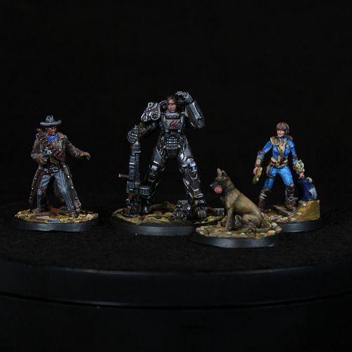 Fallout Hollywood Heroes: Ghoul, Maxiumus, Lucy and CX404 #twitchminipainting #fallout #falloutcommunity #falloutgame #painti...
