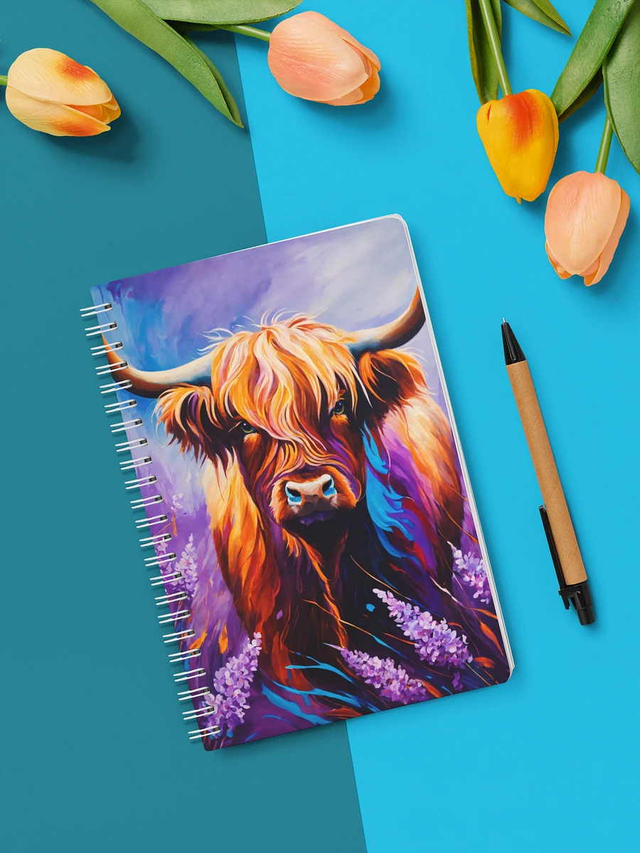 Lavender Field Highland Cow Notebook product image (1)